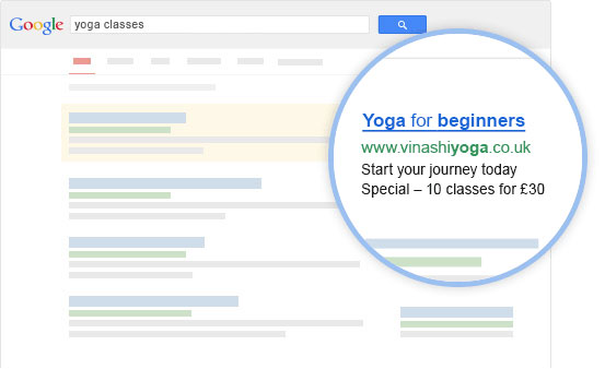 Google adwords ad sample